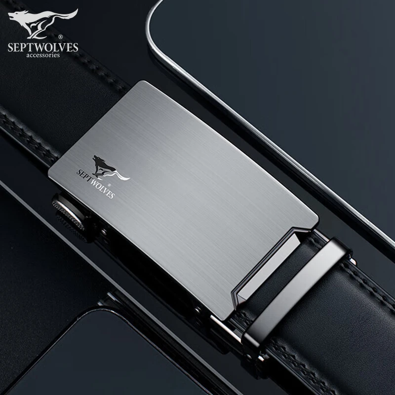 七匹狼皮带男士真皮裤带男式腰带自动扣纯牛皮正品高档品牌爸爸款