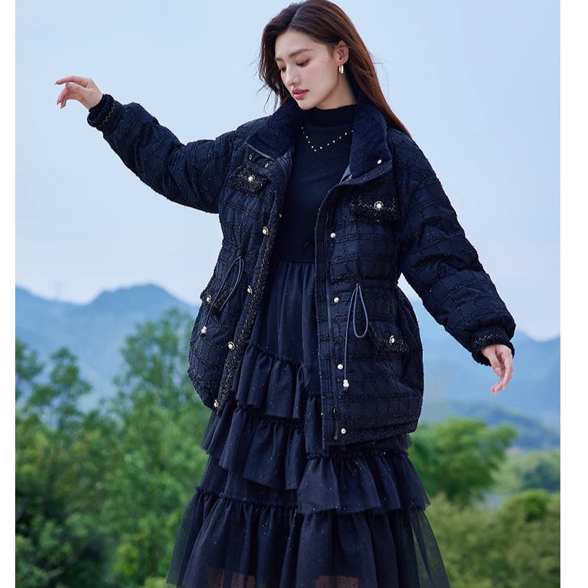 【女乔严选】芭依璐冬季女小香风时尚百搭羽绒服88Y6658