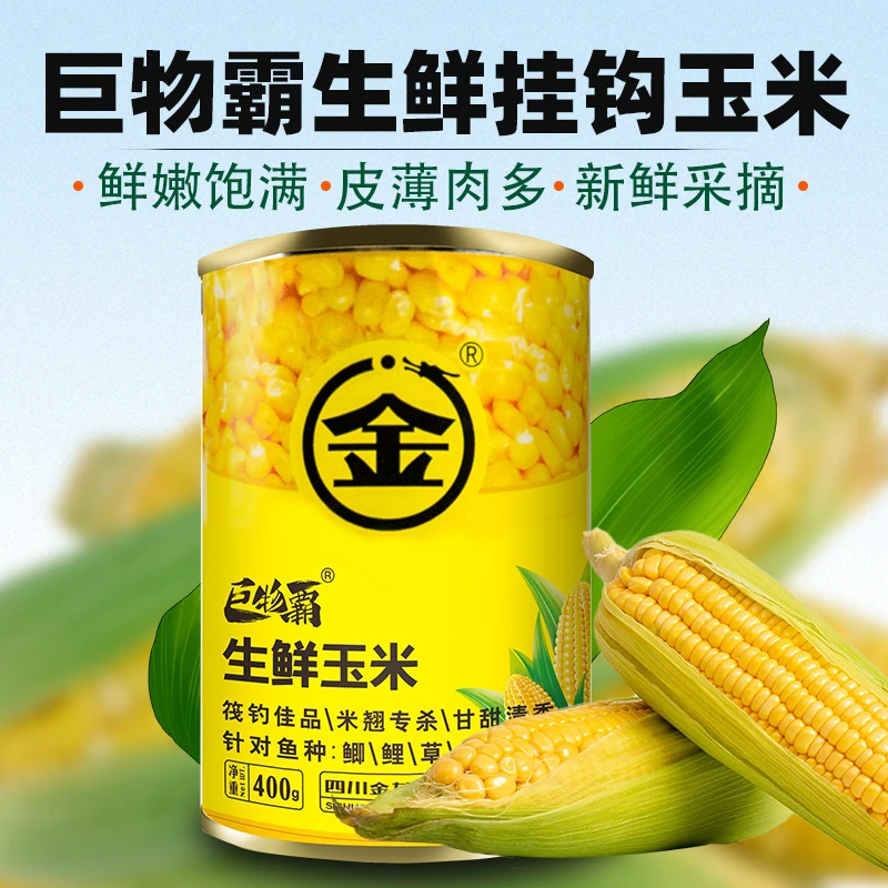 金龙生鲜玉米罐装窝料钓饵鲫鲤草鳊玉米饵料新鲜鱼饵垂钓通用专用
