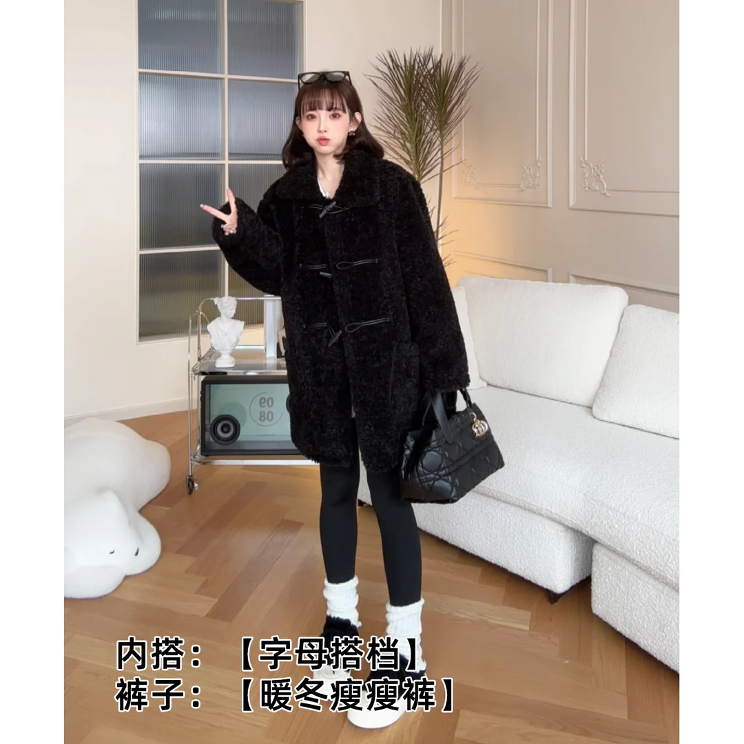 maodan/猫单【布朗托卡】孕妇装2025新款气质卷卷毛中长款外套.