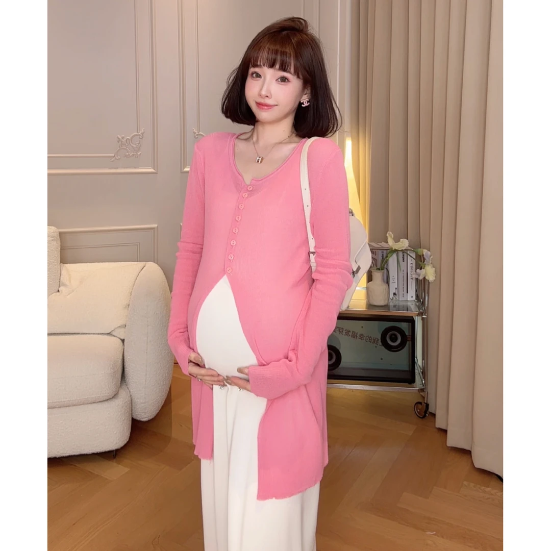 maodan/猫单【满分甜蜜】孕期女装/时尚长袖开衫吊带裙孕妇装春秋款