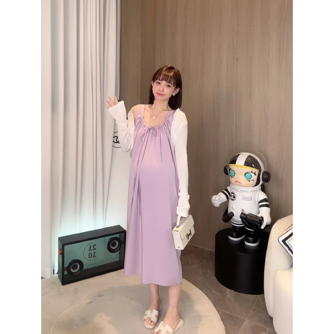 maodan/猫单【白瓷粉璃】娜娜的孕期穿搭/孕妇装夏装洋气连衣裙