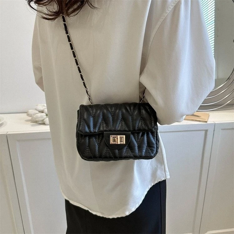时尚潮流百搭ins斜挎包包女2023新款春夏时尚小香风菱格链条包单