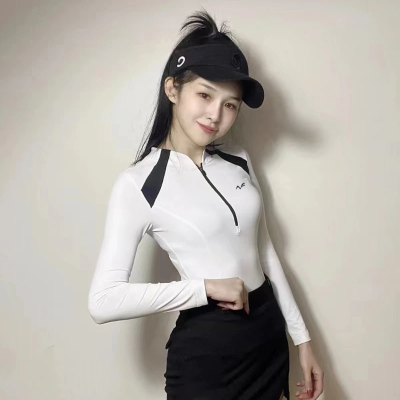 NF高尔夫女款长袖T恤透气速干修身弹力舒适时尚百搭球衣运动户外