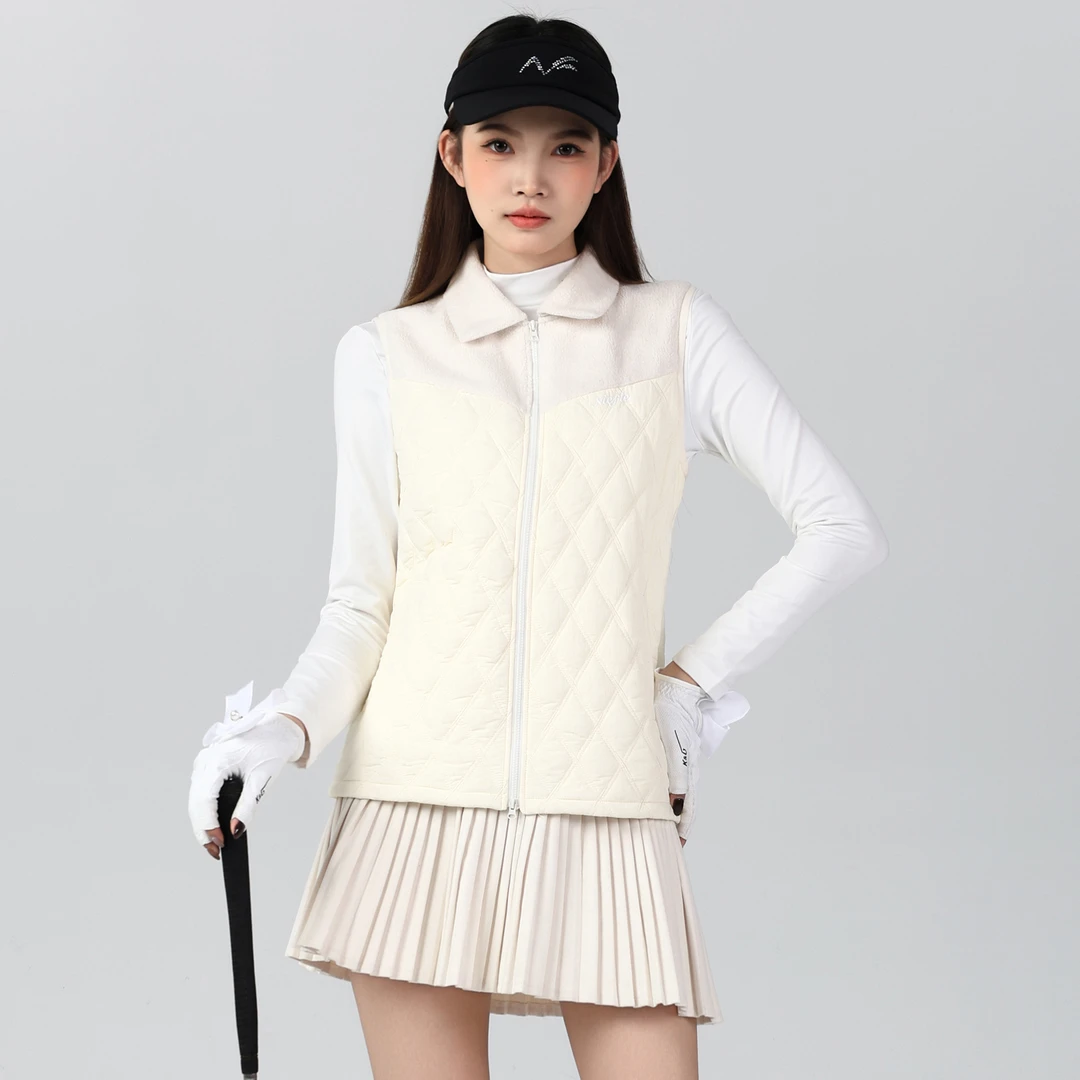 秋冬高尔夫女装夹棉马甲羽绒背心防风保暖夹克上衣时尚高端运动裙