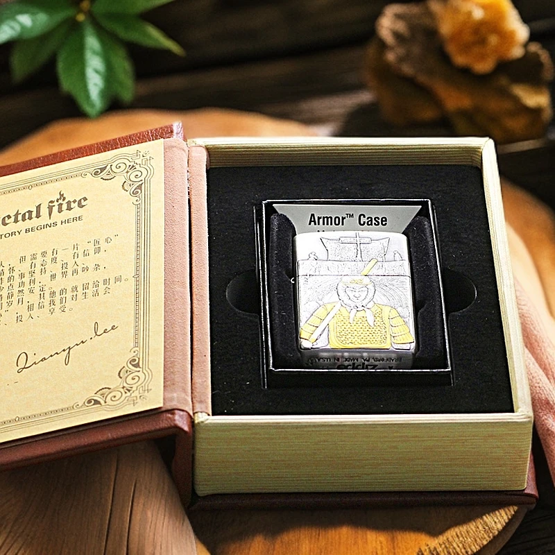 ZIPPO/之宝打火机XF 盔甲熏银鎏金一生所爱 DY9910DK