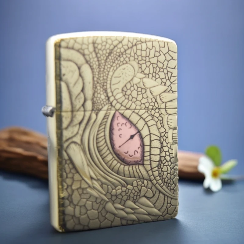 ZIPPO/之宝打火机XF 盔甲镶嵌紫铜鳄鱼眼DY9912DK