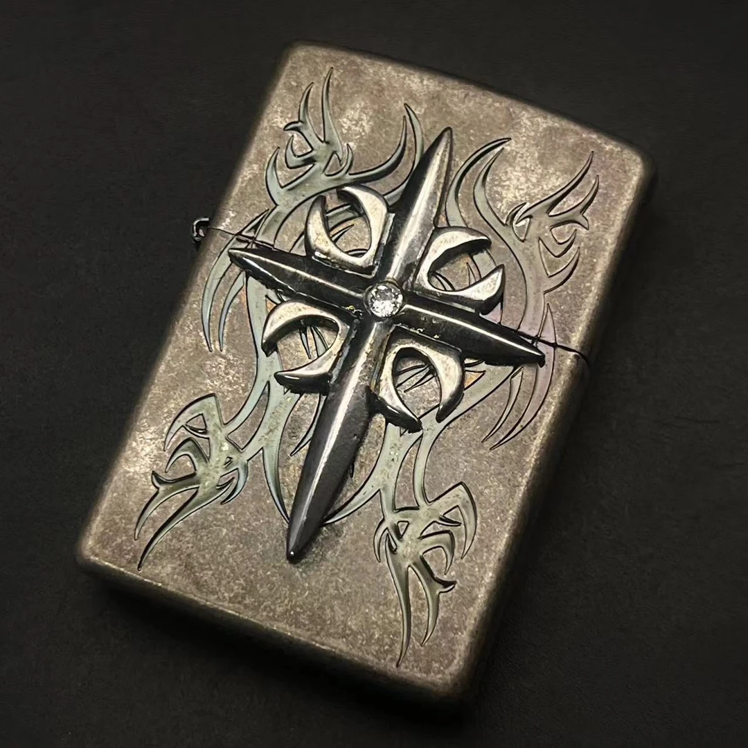 打火机XF 日版常规古银贴章十字闪耀 TC9901TZ