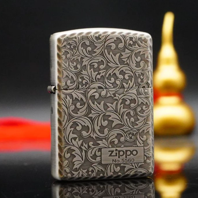 ZIPPO/之宝打火机XF   盔甲熏银凿边唐草右下标  DY9910DK