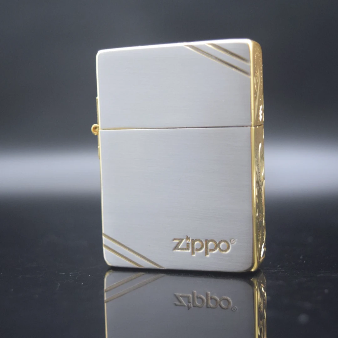 ZIPPO/之宝打火机XF1935镀银侧金唐草右下标DY9920DK
