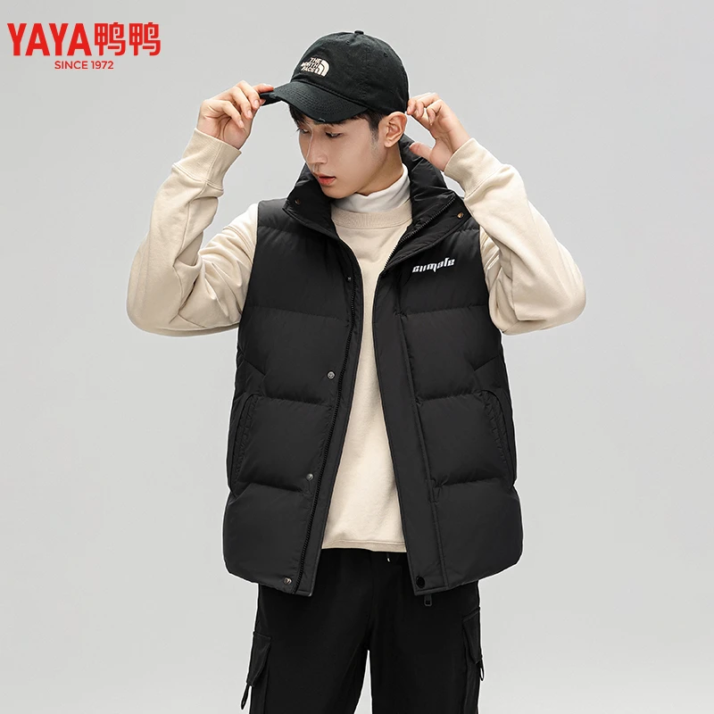 YAYA/鸭鸭立领时尚休闲羽绒马甲简约轻便外套聚热保暖不跑绒小衫