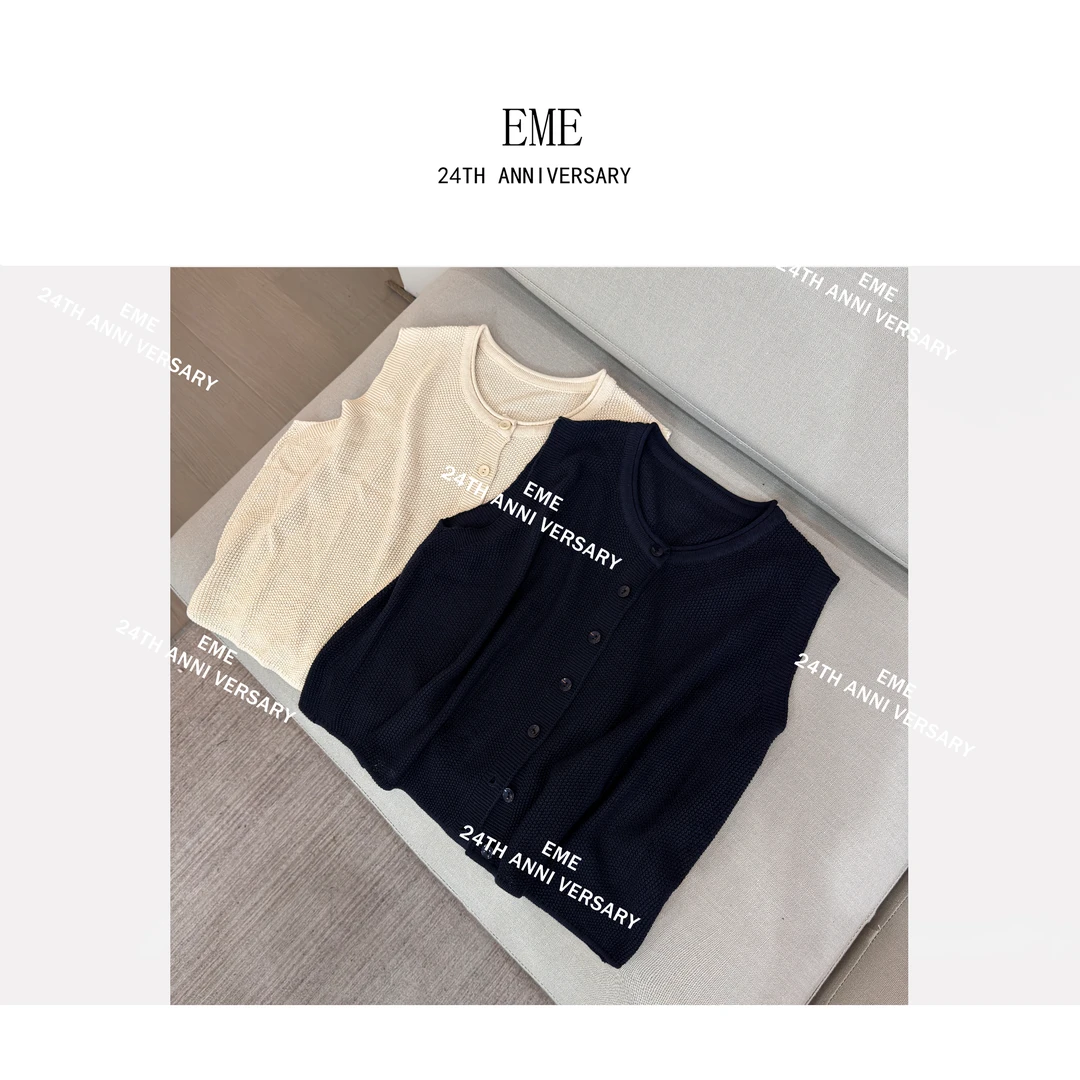 波罗纹针织背心马甲 JSS 2024-NEW秋季新品