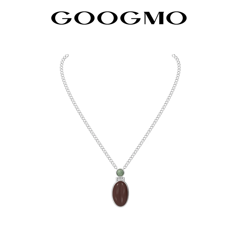 GOOGMO 铜合金吊坠 咖啡豆系列小众设计师项链
