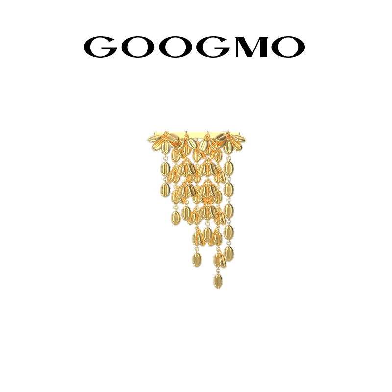 GOOGMO 铜合金合成锆石胸针 咖啡豆系列小众设计师胸针