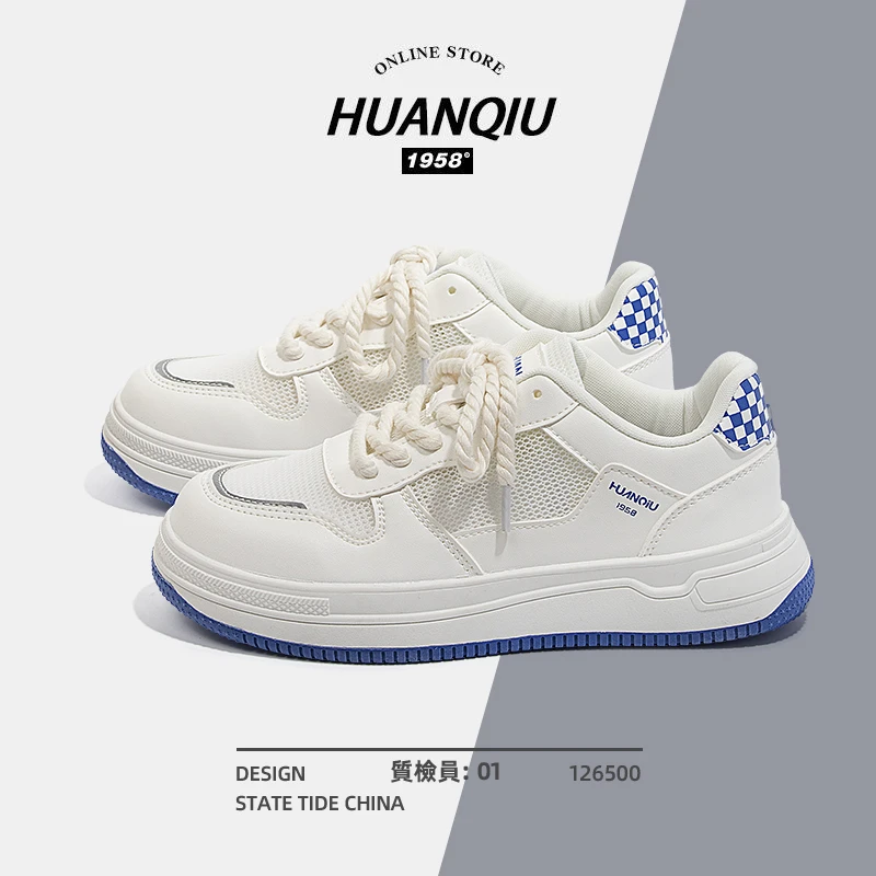 环球女鞋小白鞋女2024春季网面透气鞋子女百搭潮流运动休闲板鞋