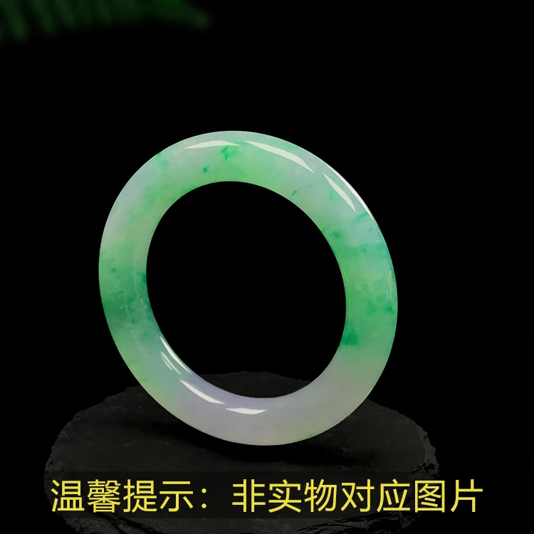 翡翠直播新品天然A货缅甸测量阳绿手镯正圈冰种珠宝飘绿高冰绿色