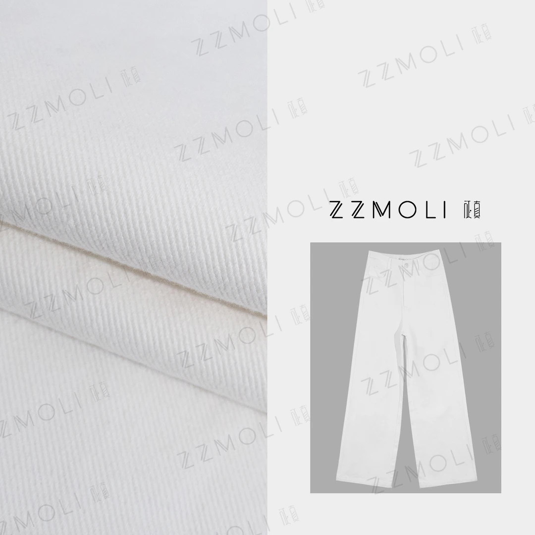ZZMOLI“白龙马”简约白色阔腿牛仔裤女装流行直筒休闲裤子ZBK90079