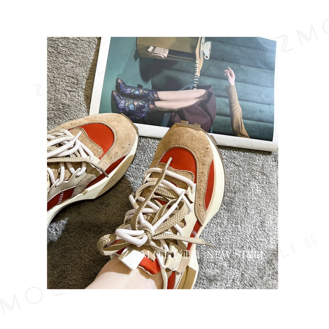 ZzMoLi征真 小个子运动休闲百搭时尚小蛮腰拼色阿甘鞋ZBX8223-1