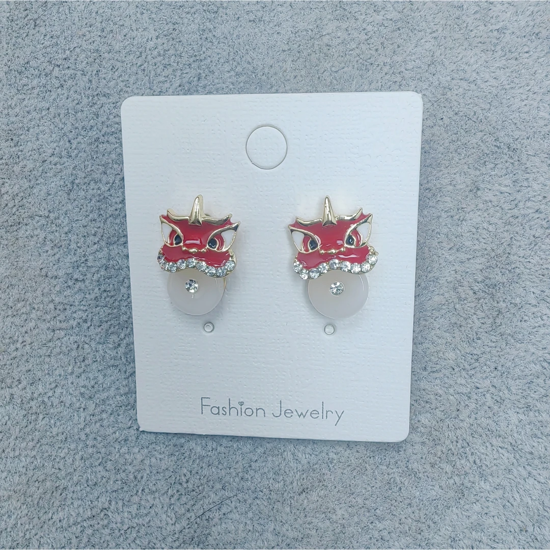 铜合金耳饰 时尚气质百搭醒狮耳钉3522