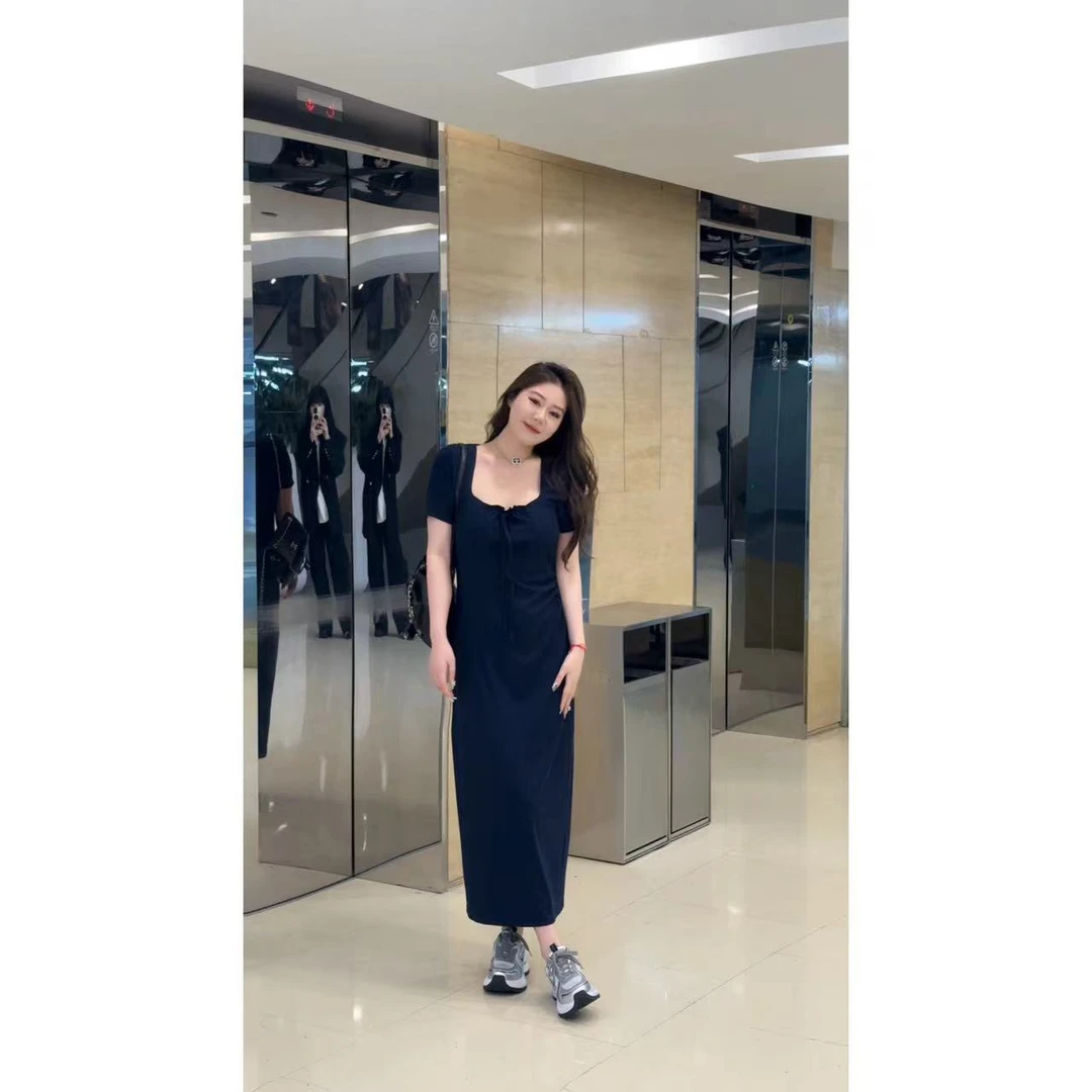 琪琪怪怪大码女装【春日森会】法式高级感气质长款连衣裙D13720QD