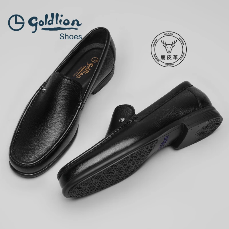 金利来男鞋夏季新款鹿皮商务休闲皮鞋男士懒人一脚蹬真皮乐福鞋男