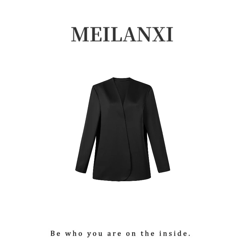 【MEILANXI】小众设计感无领高级时尚百搭小西装