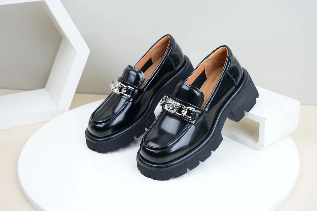 路贝佳女鞋英伦一脚蹬厚底乐福鞋L24194E-35