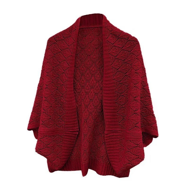 镂空开衫披肩春季新款慵懒外穿毛衣女宽松韩版秋冬搭配旗袍的外套