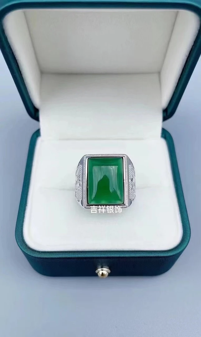 925银合成锆石戒指 S925银合成立方氧化锆男戒时尚霸气