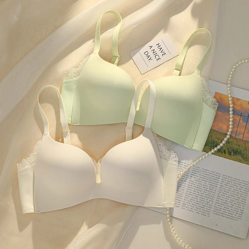 【自然灵韵】无痕内衣女小胸聚拢显大蕾丝少女收副乳防下垂文胸罩
