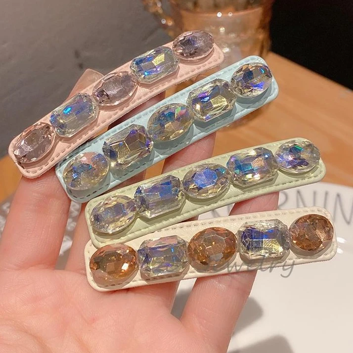 合金发饰 轻奢水晶发夹高级感刘海夹子侧边头饰高端发卡头发边夹