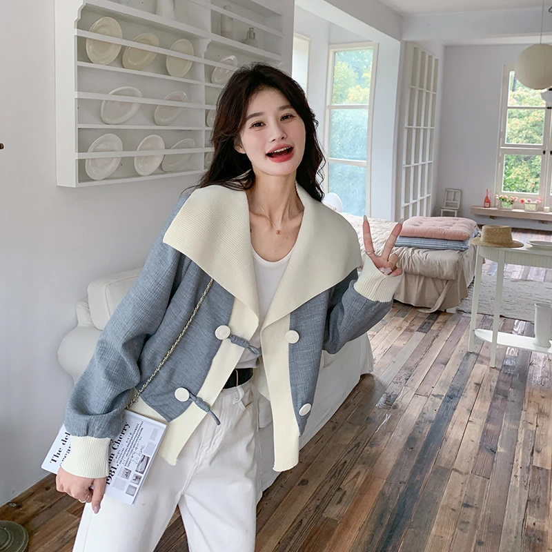 撞色拼接外套女早春秋2025新款爆款今年流行韩系休闲宽松chic上衣