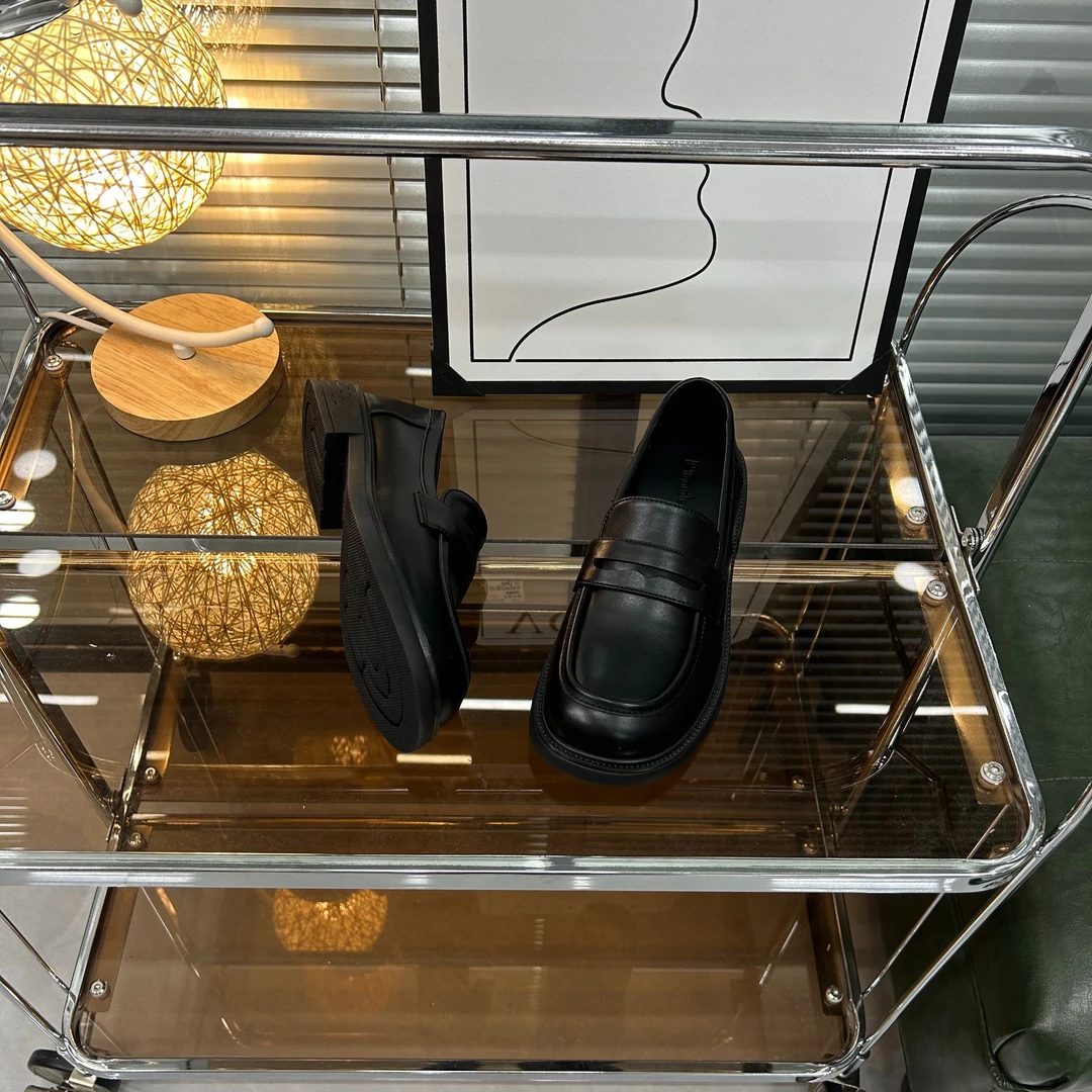 上班专用鞋久站不累百搭平底乐福鞋女2024秋季新款英伦风小皮鞋子