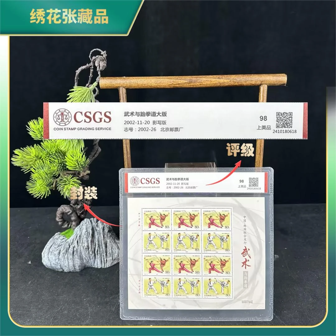 2002年武术与踢拳道大版邮票/CSGS评级/98分上美品/N2XJS000F38