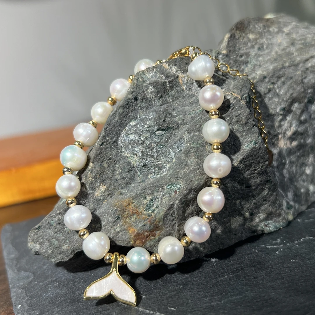 【大猫珠宝】福利款强皮光淡水珍珠手链合金尾链 KT24080319