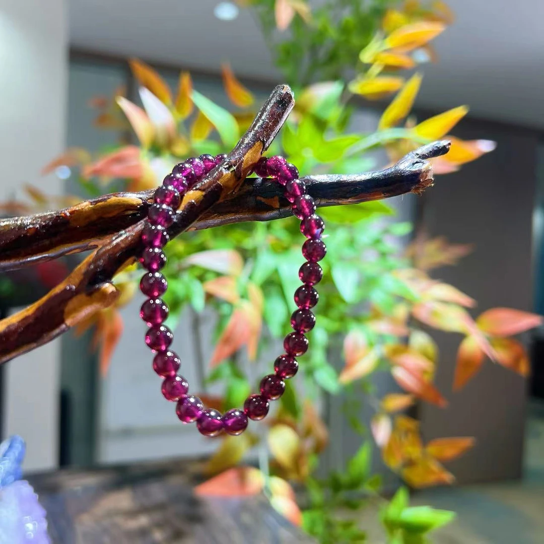 高净高透紫牙乌石榴石手链6-7mm KT24082819