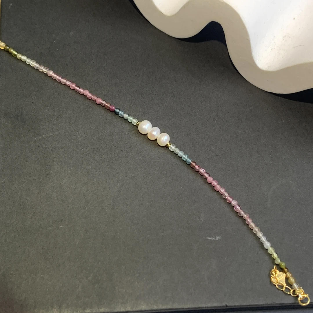 S925碧玺珍珠手链2-3mm KT24061802