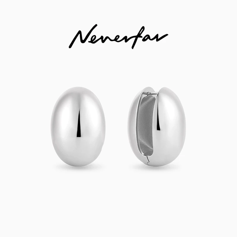 neverfar 铜合金耳饰 「Flow」生生不息蛋形水滴耳钉 时髦个性