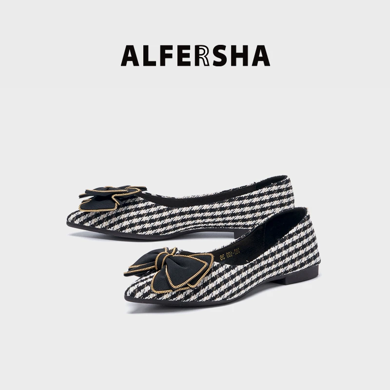 阿芙莎手工鞋383109秋季新款名媛风气质百搭尖头单鞋