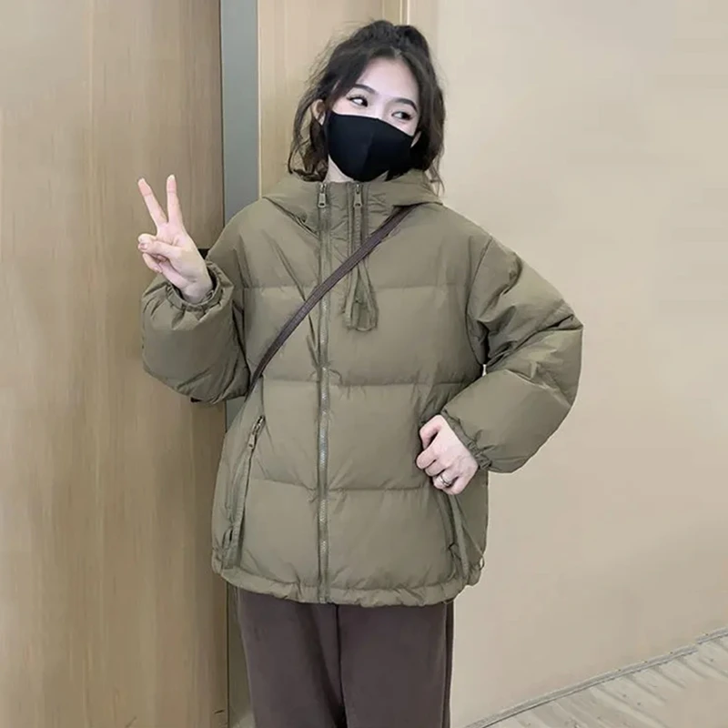 短款棉服女冬季百搭休闲小个子棉衣学生韩版连帽加厚宽松棉袄外套