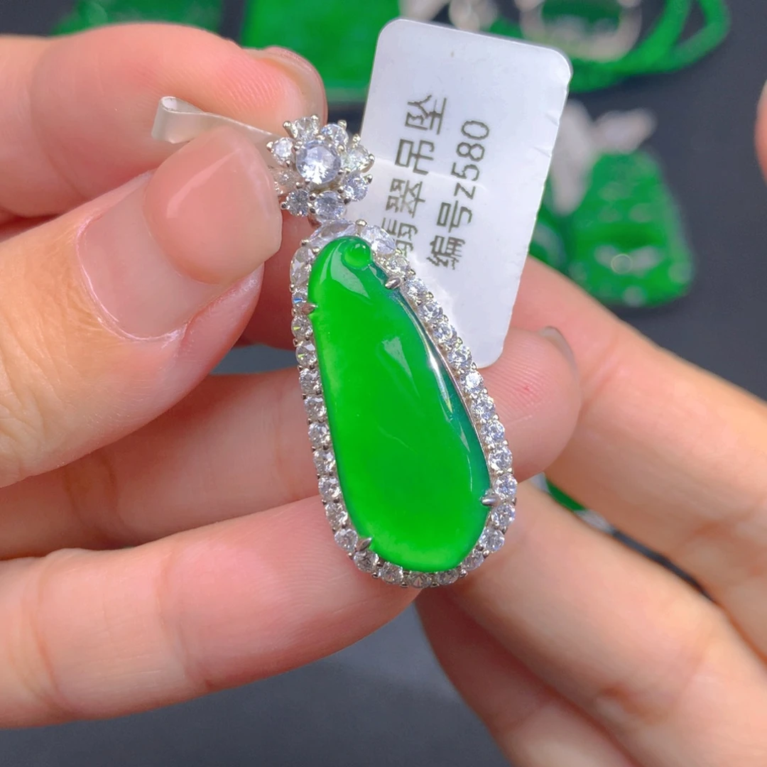 翡翠颈饰银S925镶嵌1111111111111