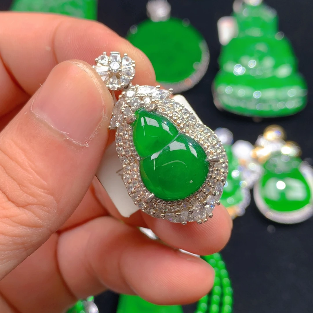 翡翠颈饰银S925镶嵌1111111111