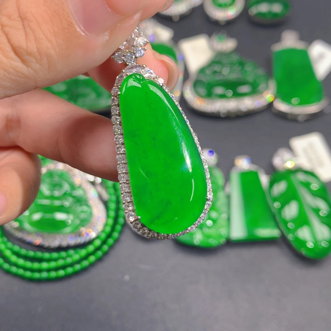 翡翠颈饰银S925镶嵌1111111111111