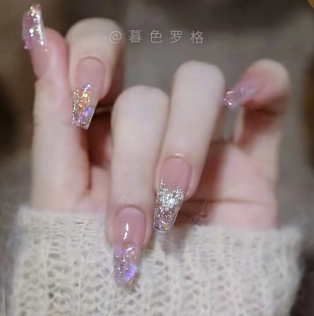 【紫色迷途】纯手工穿戴甲高级轻奢穿戴式美甲贴中长款显白百搭美甲