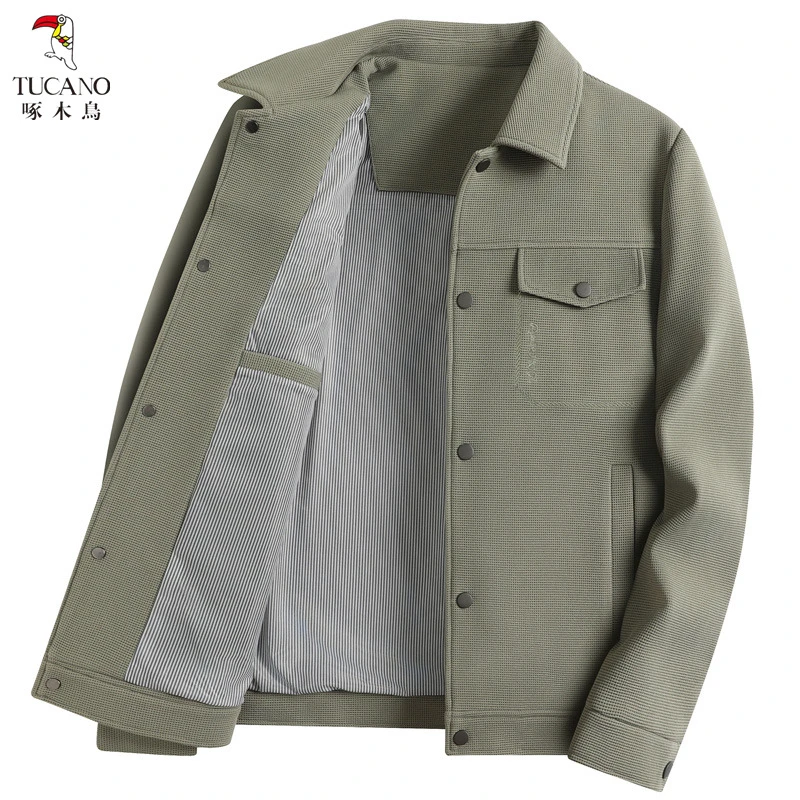 啄木鸟外套男春秋冬季新款翻领工装男夹克休闲青年潮流百搭上衣男