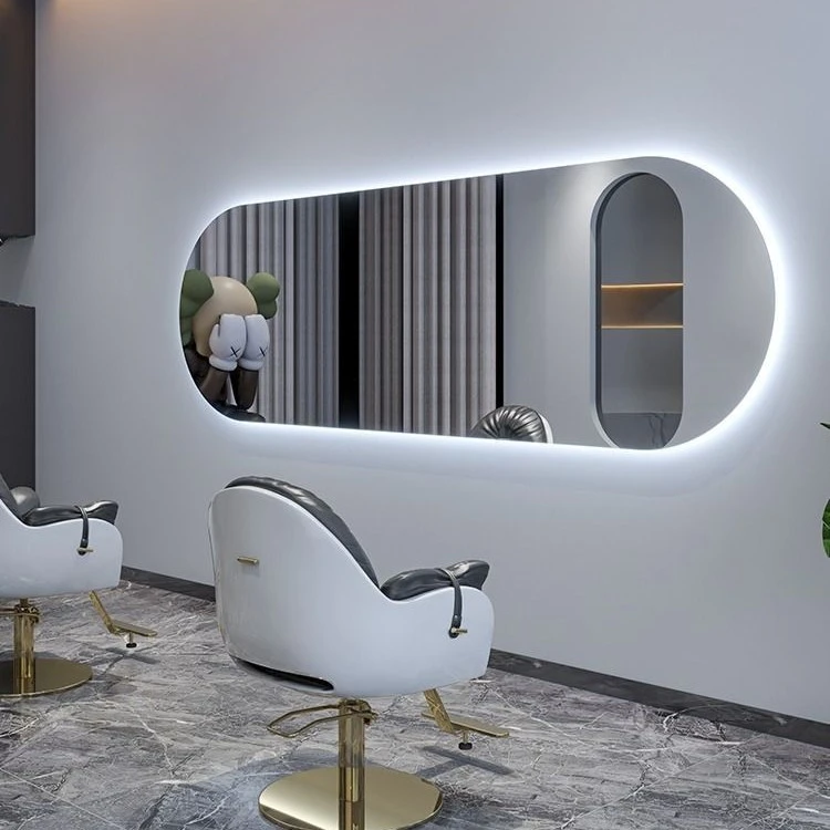 网红理发店大通镜子发廊专用简约时尚美发镜子剪发染烫发光镜台