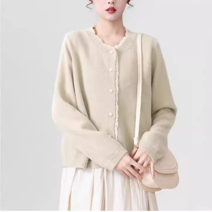 2024秋季新款软糯小香风针织开衫显瘦正肩毛衣外套温柔百搭上衣女