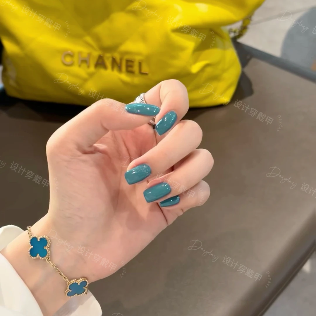 【松石绿】Dayday手工穿戴甲，购买前一定要看讲解回放，颜色仅供参考