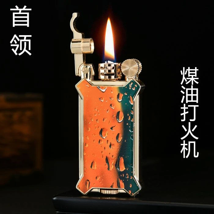 新款CHIEF首领煤油打火机 加长版炫酷耐用砂轮点火防风高档送礼男