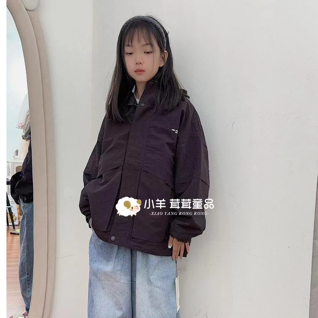 童装2024秋季新款女童韩版开衫外套带帽宽松